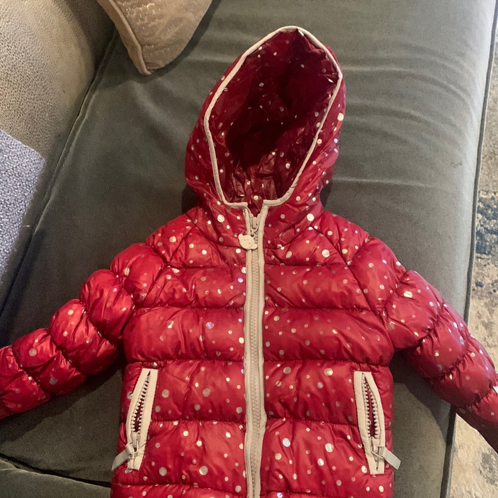 Appaman winter coat, maroon and silver, 6-12 months, like new